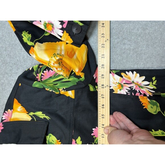 Morgan Cole Women’s Floral Button Up Jacket Black‎ With Floral AOP Size Medium - Picture 8 of 11